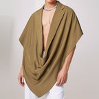 Damen nan Cape-Blazer mit Schalkragen offener Front aufgesetzter Tasche und spitz zulaufendem Zipfelsaum R&B