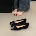 Damen Komfortable Ballerinas aus hochwertigem Wildleder mit eleganter Lackspitze R&B