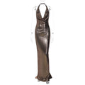 Damen Elegantes Wickelkleid mit tiefem V-Ausschnitt und schimmerndem Finish R&B