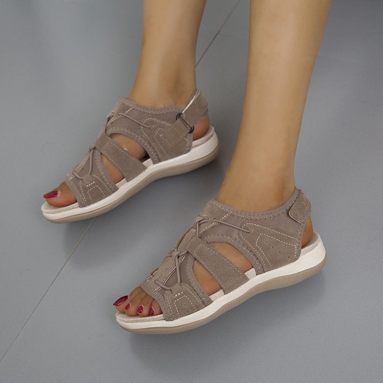Damen bequeme Riemchen-Sandalen mit ergonomischem Fußbett R&B