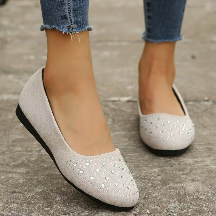Damen modische Ballerinas mit funkelnden Strassdetails R&B
