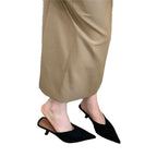 Damen elegante Mules mit spitzem Design R&B