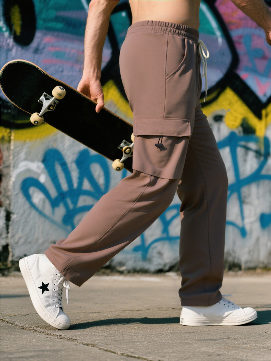 Herren Sportliche Cargo-Hose mit praktischen Taschen und elastischem Bund R&B