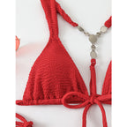 Damen Triangelbikini mit raffinierten Knoten und hochwertigem Häkel-Design R&B