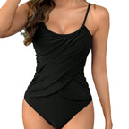 Damen eleganter und figurschmeichelnder Badeanzug mit Rüschen