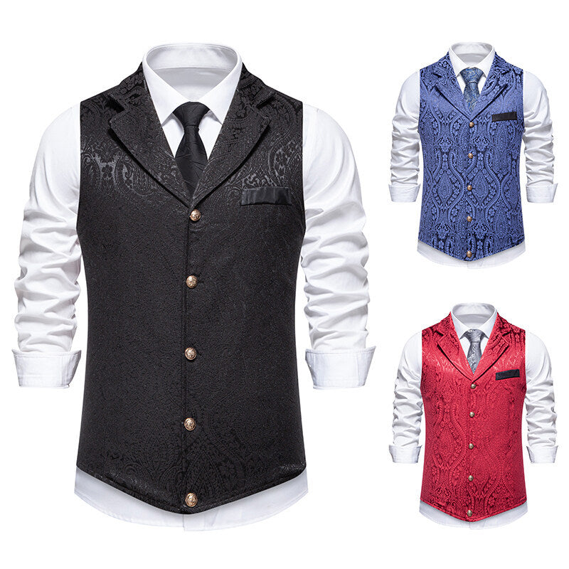 Herren elegante Weste mit kunstvollem Muster