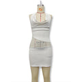 Damen Figurbetontes Minikleid mit elegantem Neckholder und raffinierter Drapierung R&B