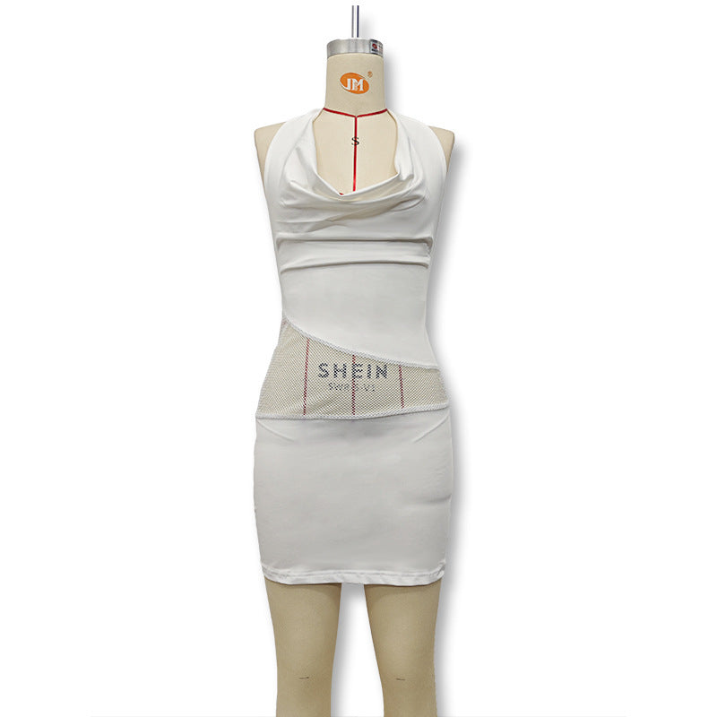 Damen Figurbetontes Minikleid mit elegantem Neckholder und raffinierter Drapierung R&B
