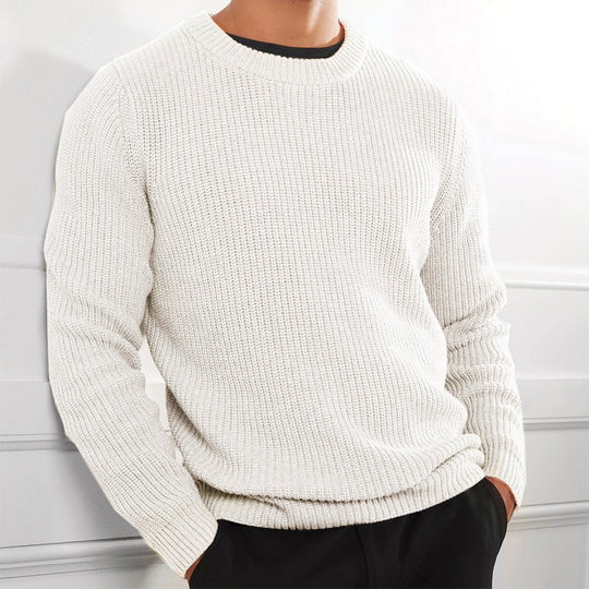 Herren Strickpullover mit strukturierter Oberfläche und Rundhalsausschnitt R&B