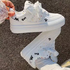 Damen Trendige Plattform Sneakers mit modischen Tiermotiven