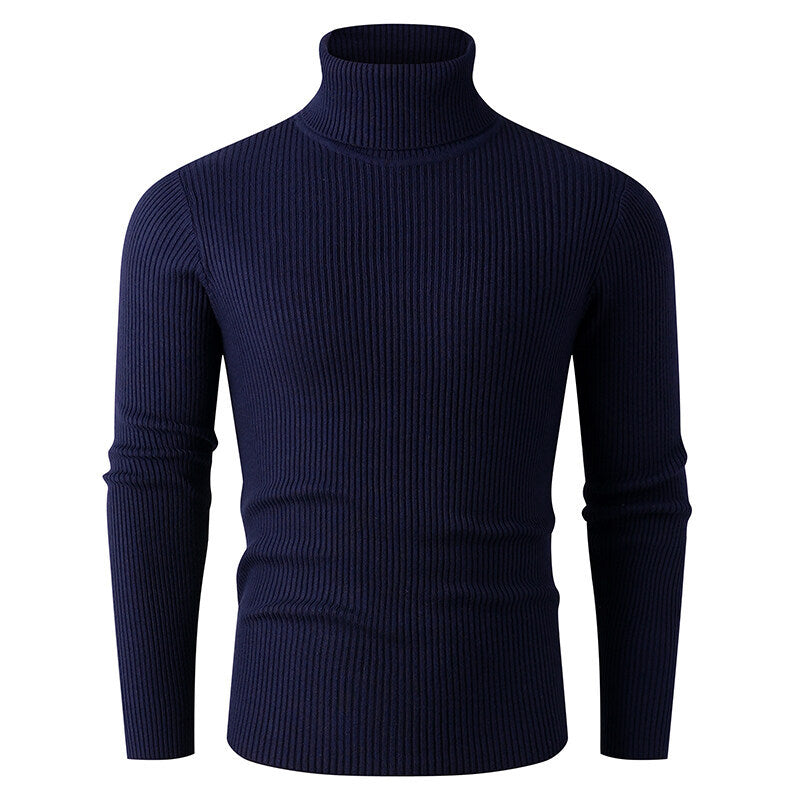 Herren Rollkragenpullover aus geripptem Strick R&B