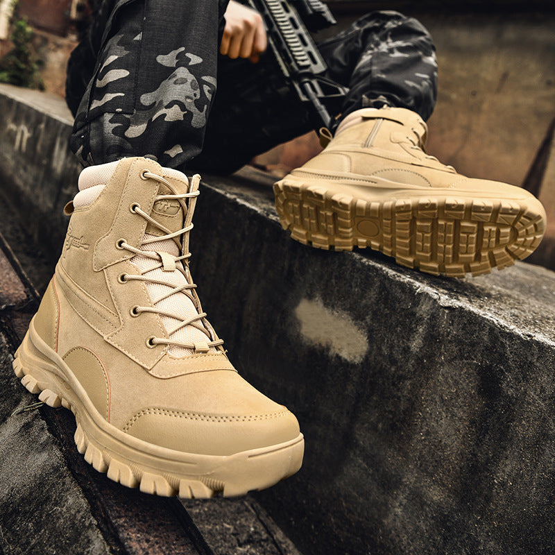 Herren wasserabweisende Tactical Boots mit hohem Knöchelschutz und strapazierfähiger Sohle R&B
