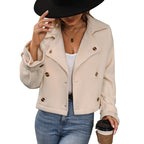 Damen kurze Plüschjacke im modischen Oversized-Stil R&B