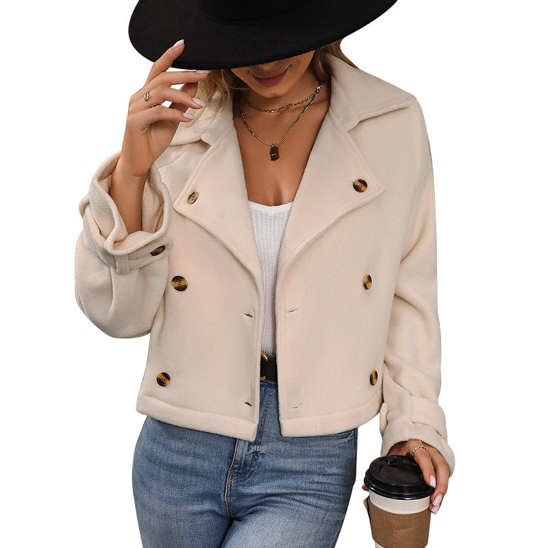 Damen kurze Plüschjacke im modischen Oversized-Stil R&B
