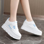 Damen modische Plateau-Sneaker mit dämpfendem Sohlenprofil und strukturiertem Obermaterial R&B