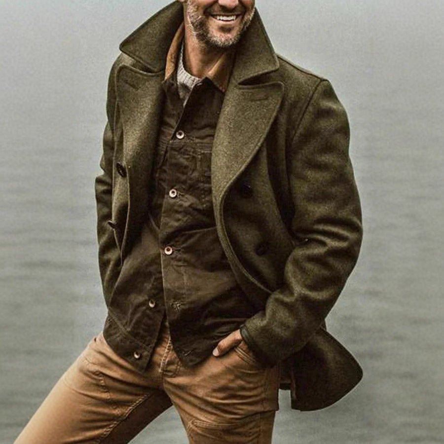 Herren stilvolle Wolljacke im doppelten Schnitt