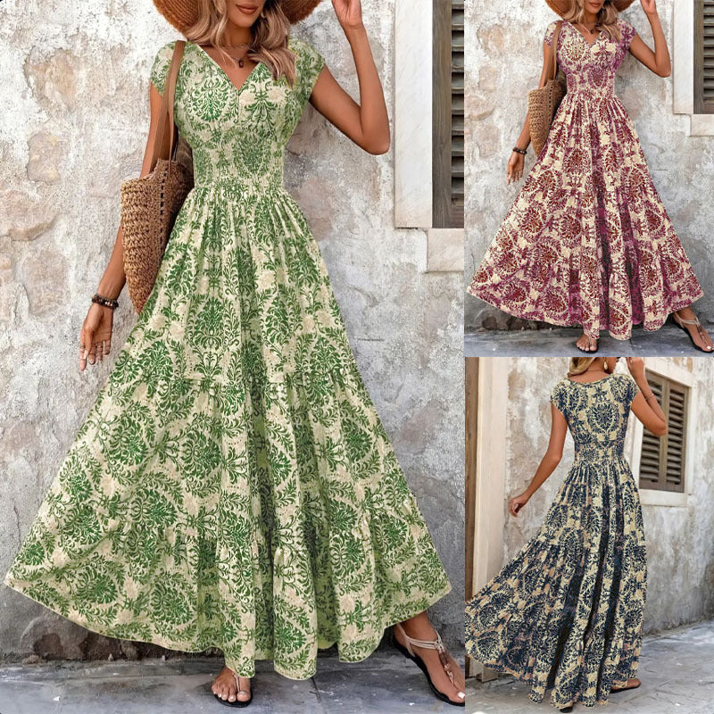 Damen Maxikleid mit floralem Muster und taillierter Passform R&B