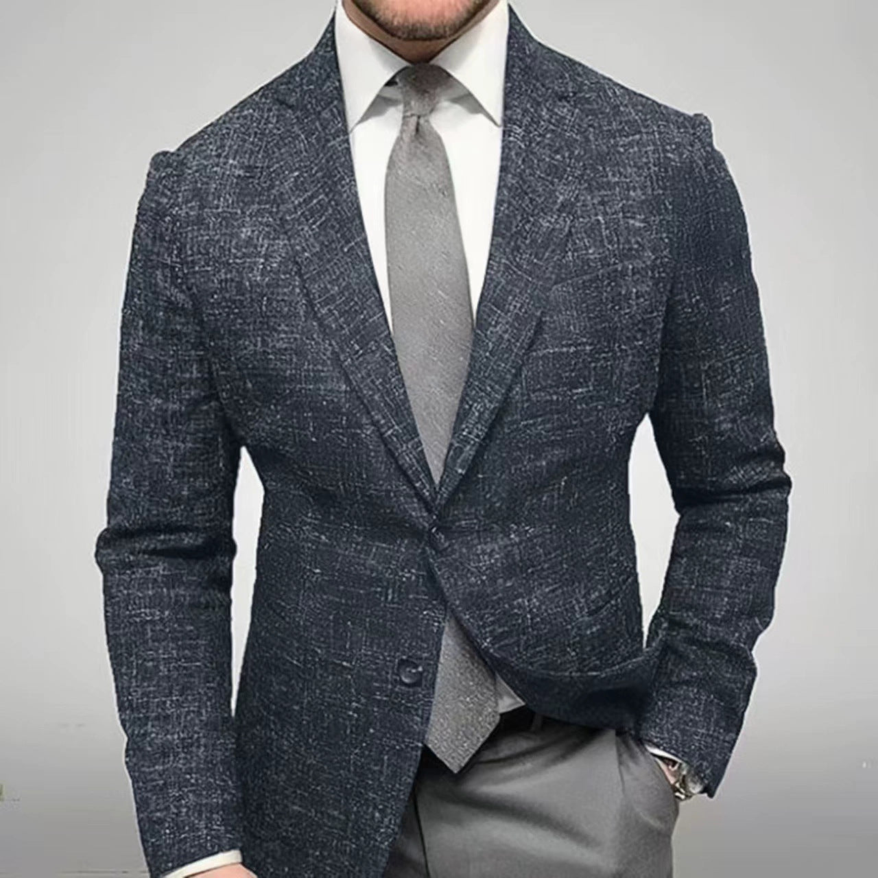 Herren modischer karierten Blazer mit hohem Tragekomfort und eleganten Details R&B