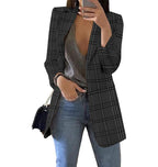Damen Karierter Blazer mit modernem Schnitt und lässigen Details R&B