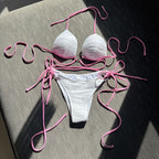 Damen Bikiniset mit gerafftem Design und Herzverschluss R&B