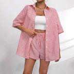 Damen lässiges Hemd und Shorts Set R&B