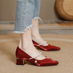 Damen schicke Pumps mit verzierten Riemen