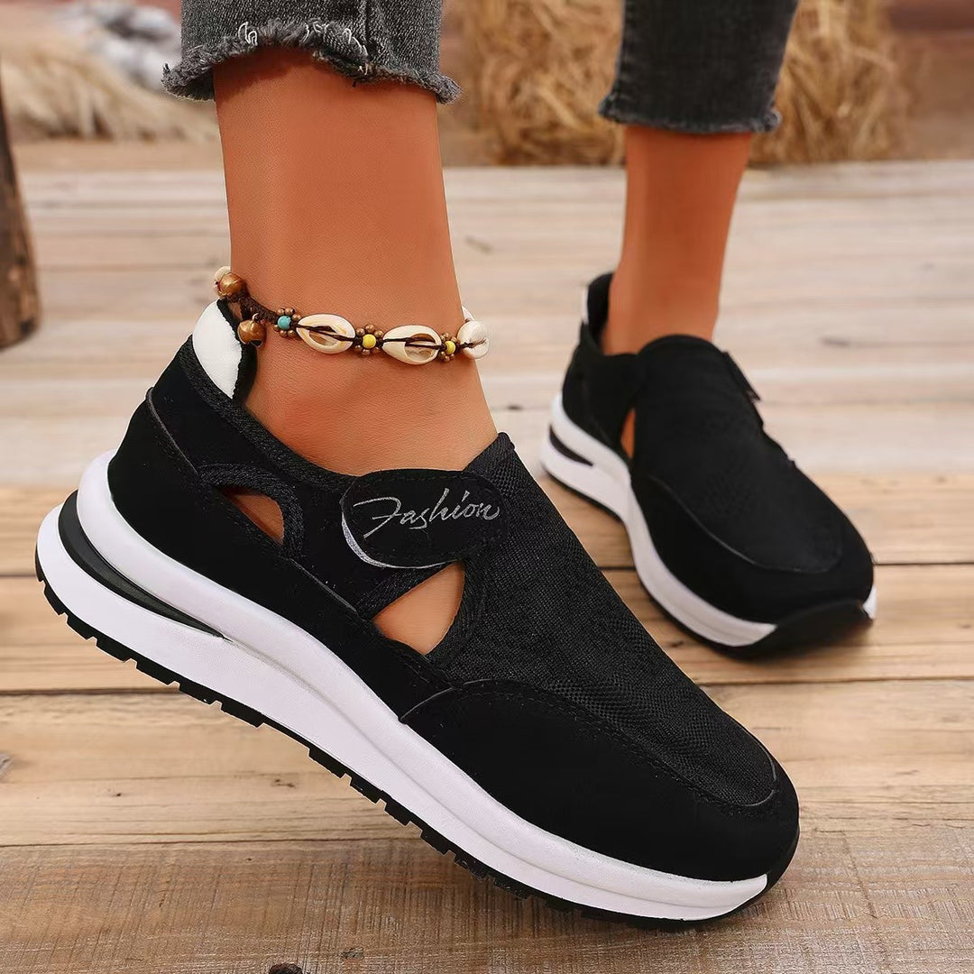 Damen sportliche Slip-On Sneakers mit atmungsaktivem Mesh-Obermaterial R&B