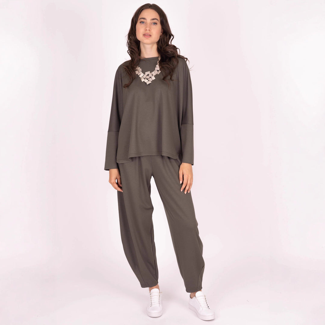 Damen lässiger Zweiteiler aus weichem Jersey mit weitem Schnitt R&B