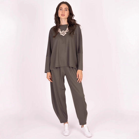 Damen lässiger Zweiteiler aus weichem Jersey mit weitem Schnitt R&B