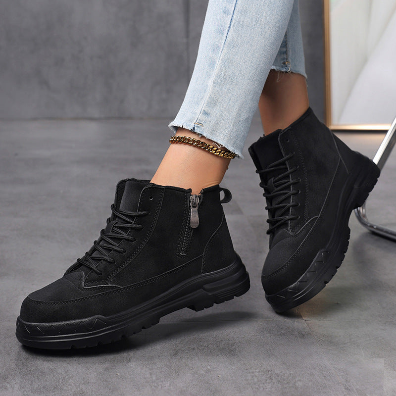 Damen modische Winterstiefel mit praktischem Reißverschluss und rutschfester Sohle R&B