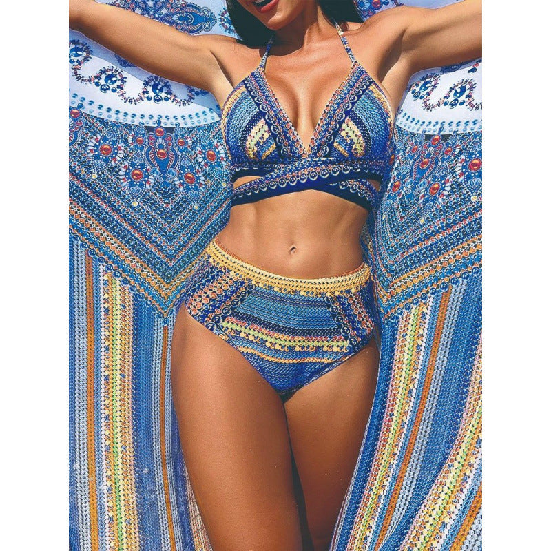Damen Bikini-Set mit hoch geschnittenem Slip und verstellbarem Oberteil R&B