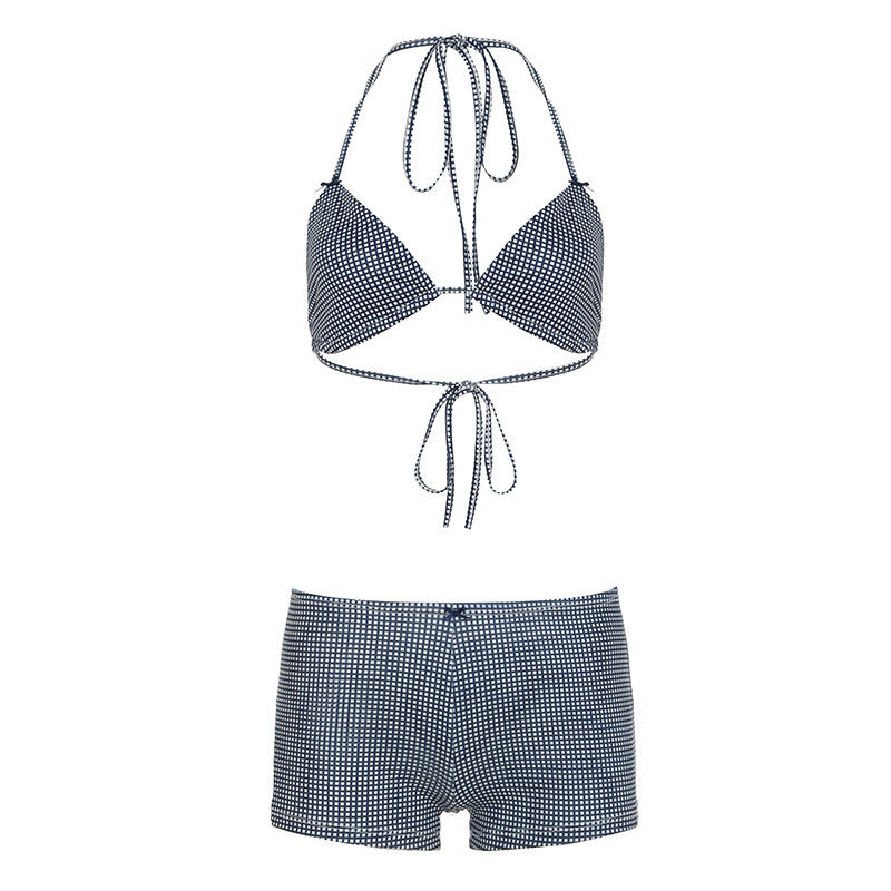 Damen trendiges Bikini-Set mit tieferem Ausschnitt und verstellbaren Trägern R&B