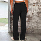 Damen Weiche Rippstrick-Hose mit elastischem Bund und praktischen Taschen R&B