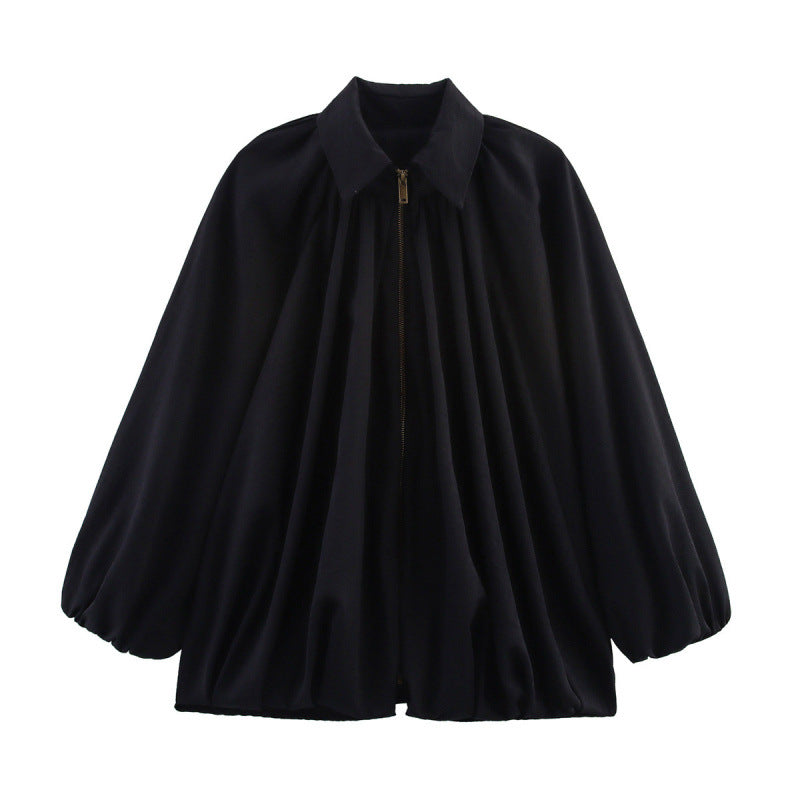 Damen Modische Bluse mit Volants und Reißverschluss R&B