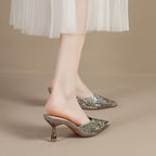Damen schicke Slingback-Pumps mit funkelndem Strass R&B
