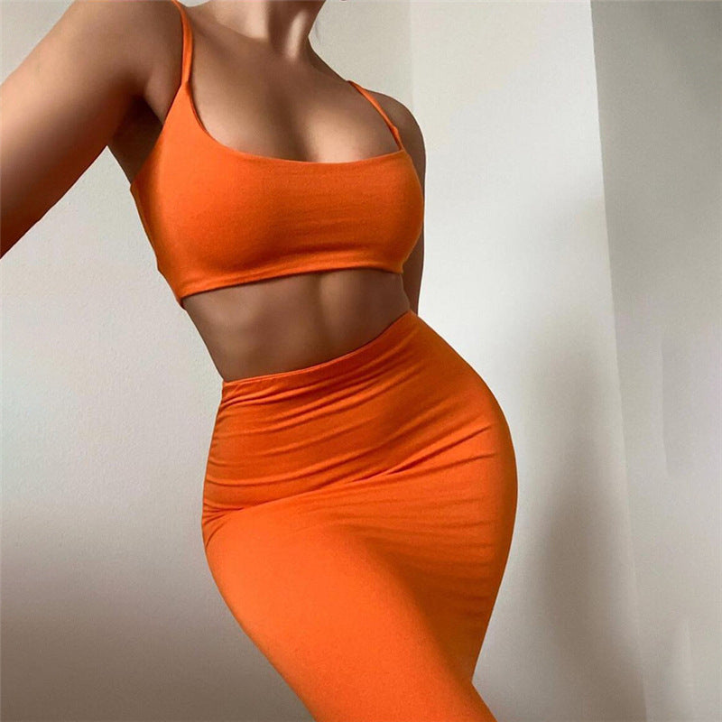 Damen figurbetontes Tube-Top und Bleistiftrock Set R&B