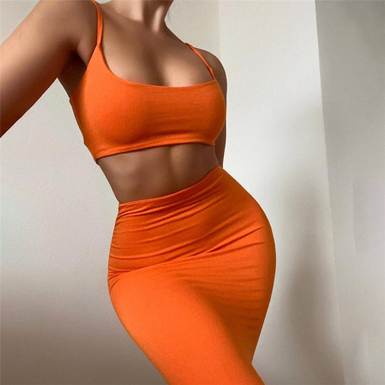 Damen figurbetontes Tube-Top und Bleistiftrock Set R&B