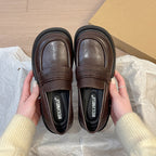 Damen modische und komfortable Loafers mit eleganter Lederoberfläche R&B