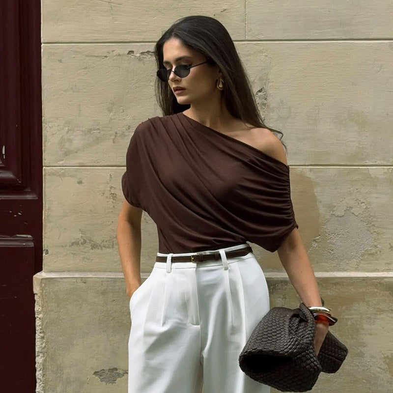 Damen asymmetrisches Top R&B