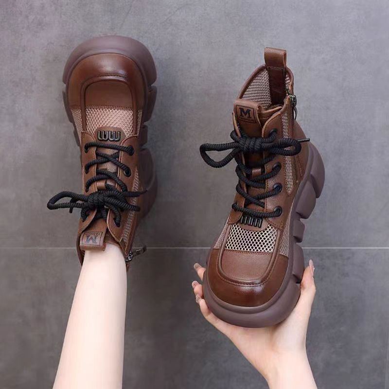 Damen Chunky Sneakers mit atmungsaktiver Mesh-Oberfläche und robuster Sohle R&B