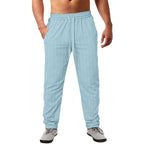 Herren lässige Streifen-Hosen aus Baumwollmix mit elastischem Bund und praktischen Eingrifftaschen R&B