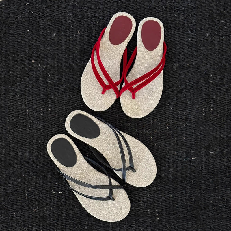 Damen Trendige Zehentrenner-Sandalen mit geflochtenem Riemendesign R&B
