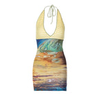 Damen Sommerkleid mit kunstvollem Farbverlauf und raffinierten Häkel-Details R&B