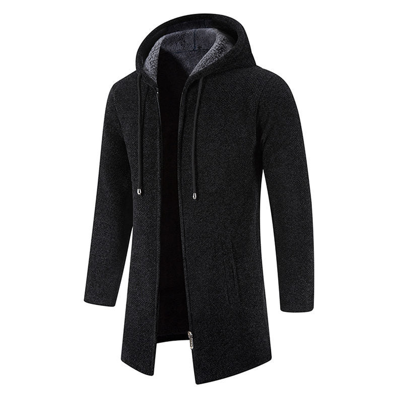 Herren modische Premium-Fleecejacke mit Kapuze und seitlichen Taschen R&B