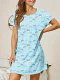 Damen lässiges Nachtkleid mit buntem Schmetterlingsmuster R&B
