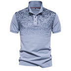 Herren Poloshirt mit floralen Ornamenten und klassischem Kragen