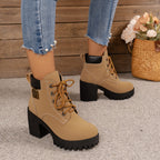 Damen Schnürstiefeletten mit markanten Profilsohlen und elegantem Anhänger R&B