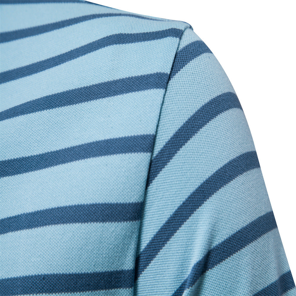 Herren Polo-Shirt mit modischem Streifenmuster und bequemem Schnitt