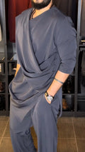 Herren Asymmetrisches Tunika-Shirt mit drapiertem Design