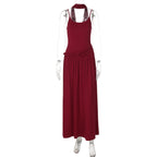 Damen Haltermaxikleid mit elegantem Schnitt und praktischen Raffungselementen R&B